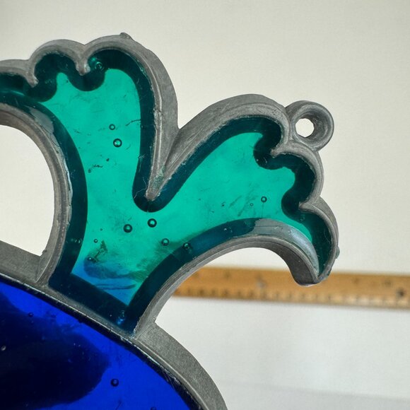 Vtg Whale Blue Suncatcher Acrylic Resin Metal Frame Beach Ocean w Hook Hole READ - Picture 6 of 13